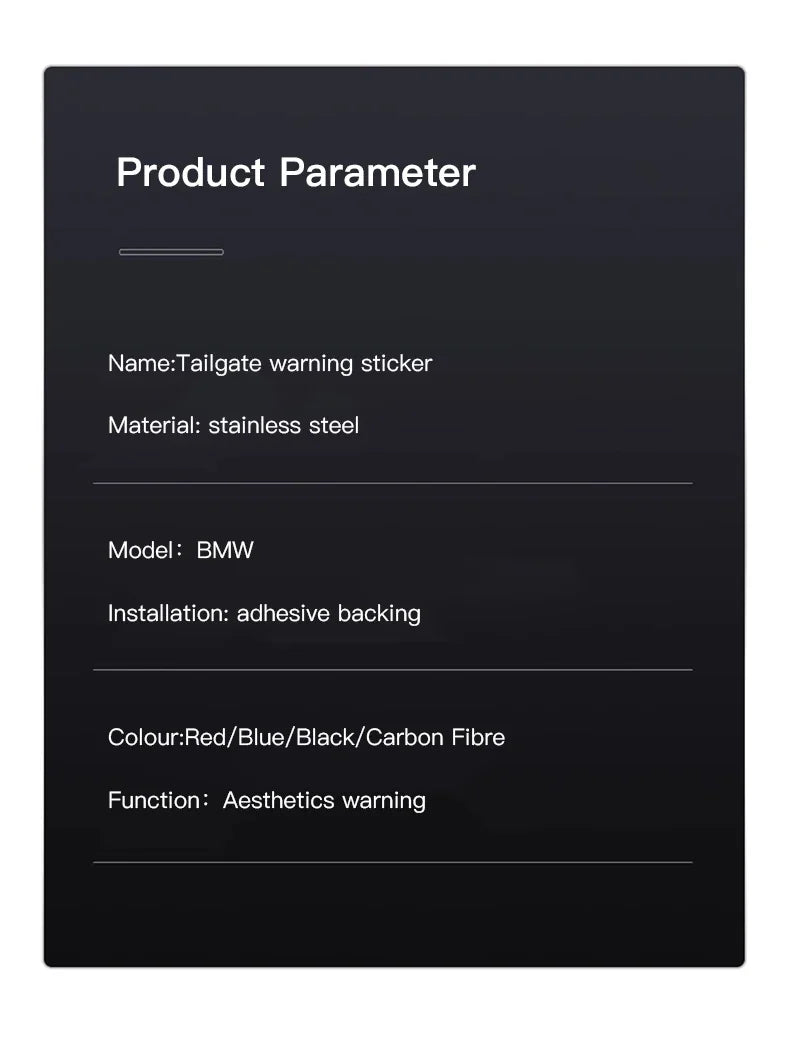 -Car Trunk Metal Reminder Sticker For BMW E46 E90 E60 F30 F10 E36 G20 G30 E92 E91 X5 E70 E30 F31 X1 X2 X3 F25 X4 F34 F45 F40 F39