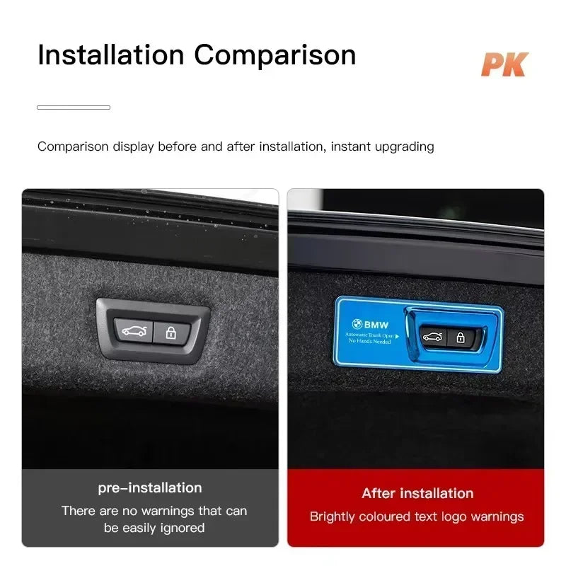 -Car Trunk Metal Reminder Sticker For BMW E46 E90 E60 F30 F10 E36 G20 G30 E92 E91 X5 E70 E30 F31 X1 X2 X3 F25 X4 F34 F45 F40 F39