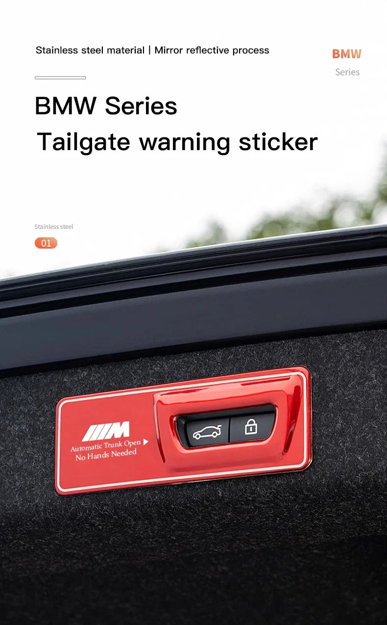 -Car Trunk Metal Reminder Sticker For BMW E46 E90 E60 F30 F10 E36 G20 G30 E92 E91 X5 E70 E30 F31 X1 X2 X3 F25 X4 F34 F45 F40 F39
