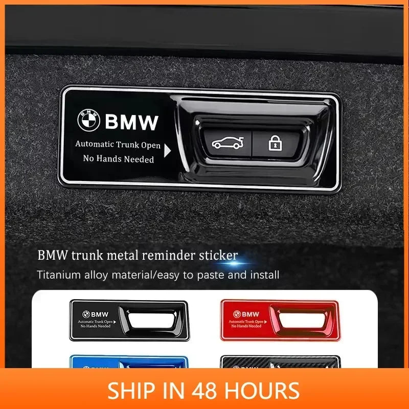 -Car Trunk Metal Reminder Sticker For BMW E46 E90 E60 F30 F10 E36 G20 G30 E92 E91 X5 E70 E30 F31 X1 X2 X3 F25 X4 F34 F45 F40 F39